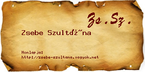 Zsebe Szultána névjegykártya
